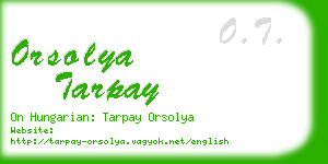 orsolya tarpay business card